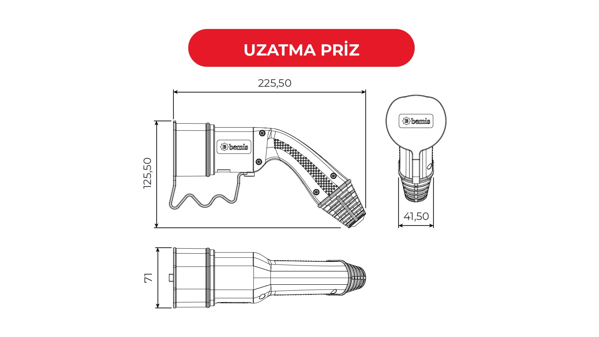 BEMIS BEV-3020-2208 kablolu şarj prizi
