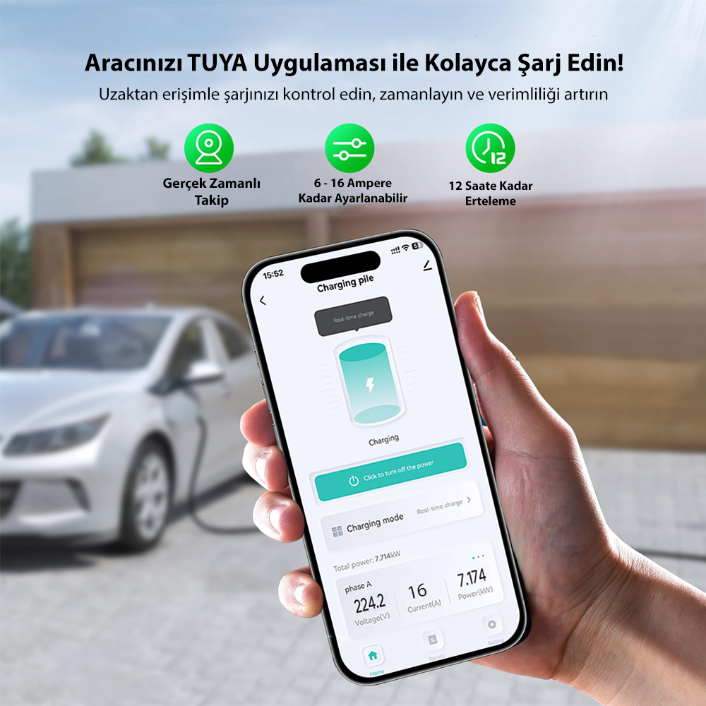 TRUWATT ZT215 Taşınabilir Şarj Cihazı 16A/3,5 kW/220V (15 metre) — ürün görseli