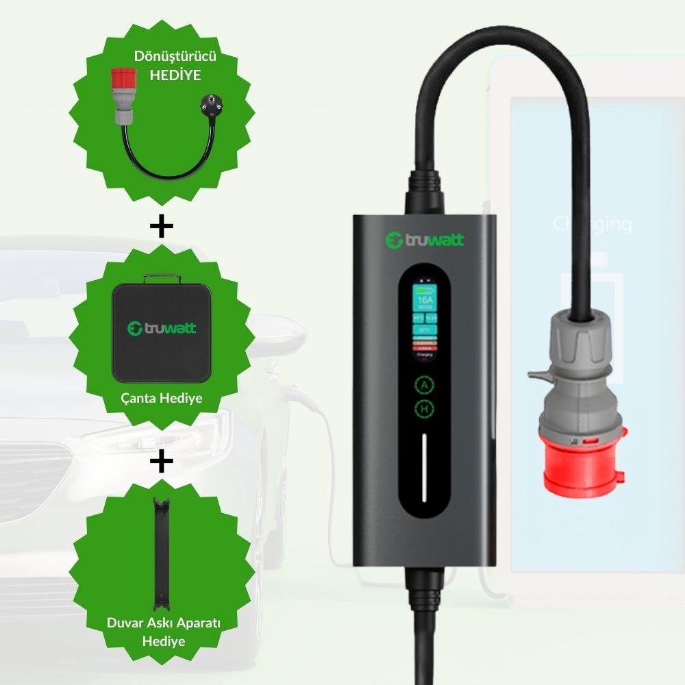TRUWATT ZTA407 Taşınabilir Şarj Cihazı 16A/11 kW/380V (7 metre) — ürün görseli